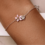 925 Sterling Silver Dainty Cherry Blossom Bracelet
