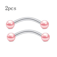 2pcs 16G Surgical Steel Curved Barbell Body Jewellery - 14 Options - 3 Sizes