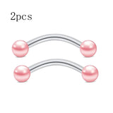 2pcs 16G Surgical Steel Curved Barbell Body Jewellery - 14 Options - 3 Sizes
