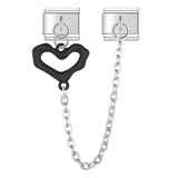Stainless Steel Heart Chain Italian Charm - 8 Colours