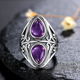 925 Sterling Silver Purple Stone Ring - 21 Designs