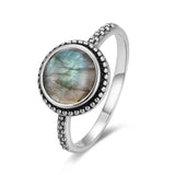 925 Sterling Silver Natural Labradorite Ring - 27 Options