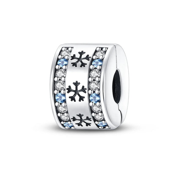925 Sterling Silver Snowflake Stopper Charm