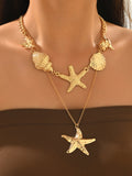 Fashion 2PCS Layered Sea Themed Necklace