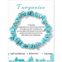 Irregular Chip Stone Bracelet With Card - 21 Options