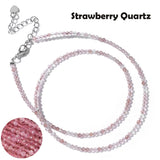 Fashion Faceted 2mm Natural Stone Bead Necklace - 31 Options