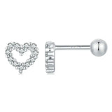 925 Sterling Silver Simple CZ Small Ball/Flat Back Studs - 12 Options