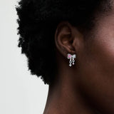 925 Sterling Silver Bow Dangle Earrings