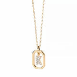 925 Sterling Silver CZ Plated Dainty Letter Necklace - 26 Options