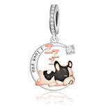 925 Silver Love You Forever Dog Hanging Charm - 33 Options