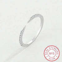 925 Sterling Silver Dainty CZ Open Ring