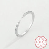 925 Sterling Silver Dainty CZ Open Ring