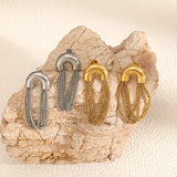 Stainless Steel Tassel Chain Drop Dangle Earrings - 5 Options