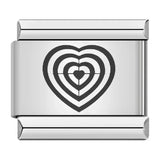 Stainless Steel Heart Italian Charm - 9 Options
