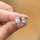 Fashion Inlaid Opal Frog/Penguin Stud Earrings - 4 Options