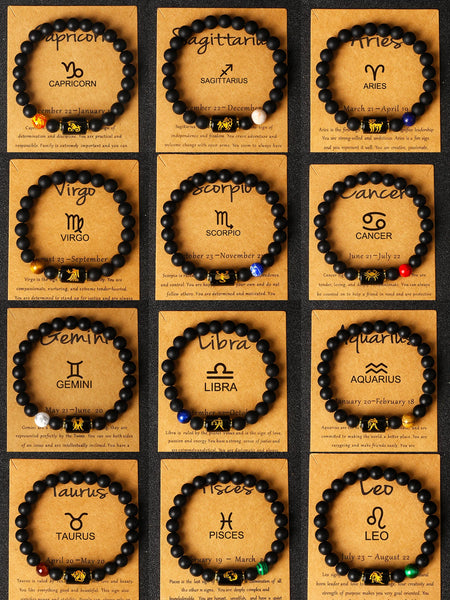 Fashion Natural Stone Horoscope Bracelets - 3 Lengths