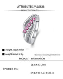 925 Sterling Silver Red/Clear CZ Ring