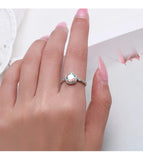925 Sterling Silver Round Rainbow CZ Ring