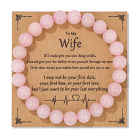 Natural Stone Family Themed Bead Bracelet - 3 sizes - 33 Options