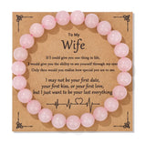 Natural Stone Family Themed Bead Bracelet - 3 sizes - 33 Options
