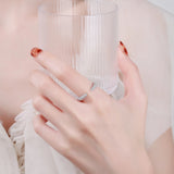 925 Sterling Silver Pointy Open CZ Adjustable Ring