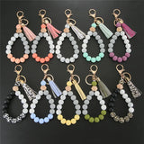 Fashion Silicone Beaded Tassel Keychain - 9 Options