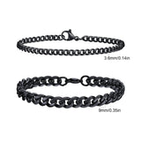 Stainless Steel 2pcs Mixed Link Bracelet Set - 12 Options - 3 Lengths
