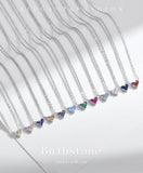925 Sterling Silver Birthstone Heart Necklace - 12 Options