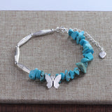 925 Sterling Silver Turquoise Butterfly Bracelet