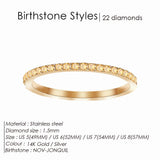 Stainless Steel Birthstone Crystal Eternity Ring - 2 Options