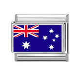 Stainless Steel World National Flag Italian Charm - 18 Options