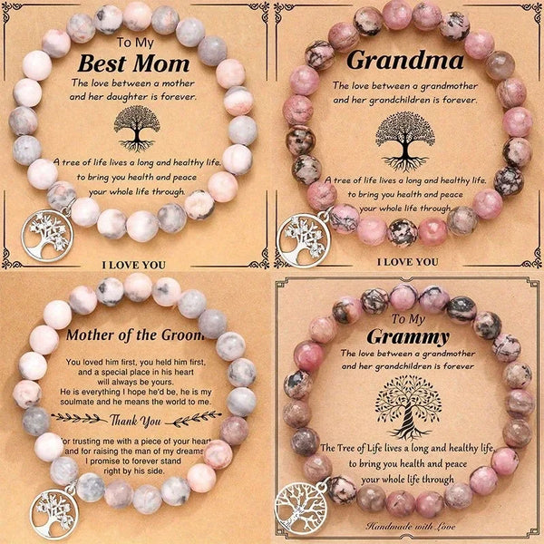 Family Tree Of Life Natural Stone Bracelet - 6 Options