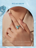 Fashion Amazonite Aquamarine Open Ring