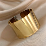 Stainless Steel Large Wide Cuff Bangle - 2 Colours