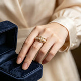 Fashion Crown Pearl Gold Colour Ring