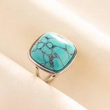 Stainless Steel Turquoise Colour Open Ring - 56 Options