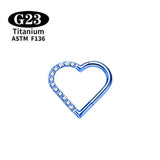 G23 Titanium Heart Nose/Ear Body Hoop - 2 Sizes - 13 Options
