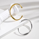 Stainless Steel Minimalist Open Cuff Bangle - 2 Colours