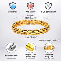 Stainless Steel Chunky Bracelet - 2 Lengths - 5 Colours