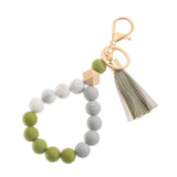 Fashion Silicone Beaded Tassel Keychain - 9 Options