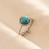 Stainless Steel Turquoise Colour Open Ring - 56 Options