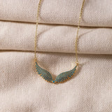 Stainless Steel Full Pave Angel Wing Necklace - 11 Options