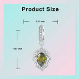 925 Sterling Silver Star Zodiac Sign CZ Hanging Charm - 12 Options