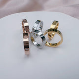Stainless Steel Cross Band Ring - 3 colours - 2 Designs