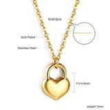 Stainless Steel Heart Shaped Pendant Necklace - 33 Options