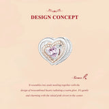 925 Sterling Silver Rose Gold Accent Love Heart Bead Charm