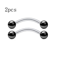 2pcs 16G Surgical Steel Curved Barbell Body Jewellery - 14 Options - 3 Sizes