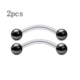 2pcs 16G Surgical Steel Curved Barbell Body Jewellery - 14 Options - 3 Sizes