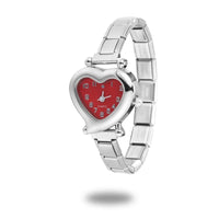 Stainless Steel 9MM Italian Charm Heart Watch - 13 Options