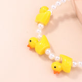 Fashion Imitation Pearl Yellow Duck Bracelet